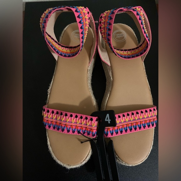 Wonder Nation Multi-colored girls elastic platform shoes sz 4 - Picture 1 of 5